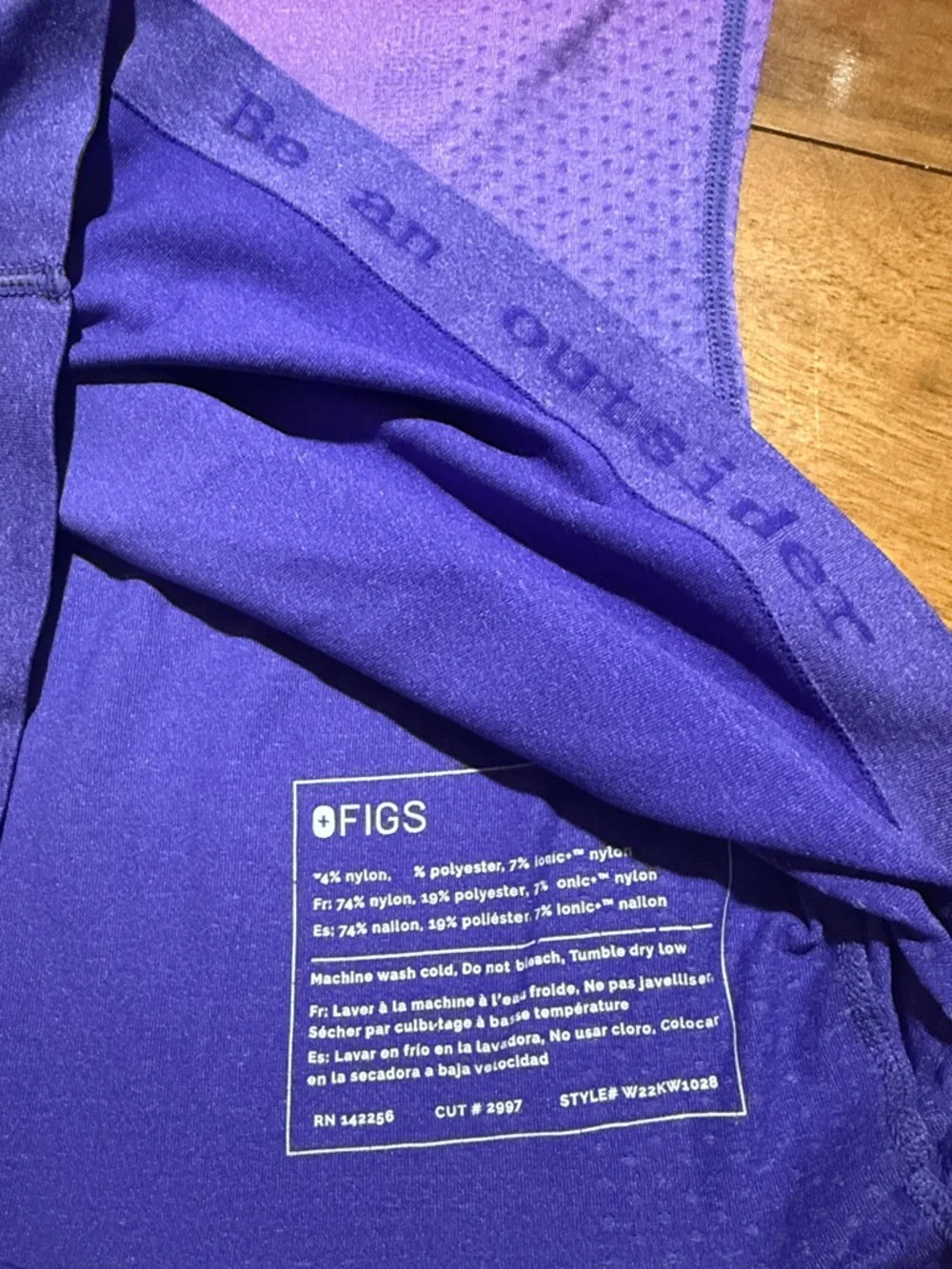 Figs Seamless Long Sleeve Top in Vibrant Purple - Picture 6 of 6